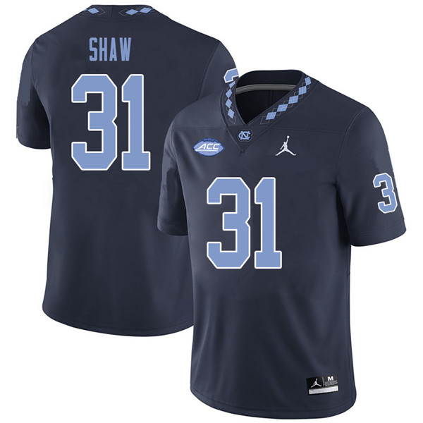 Jordan Brand Men #31 Tre Shaw North Carolina Tar Heels College Football Jerseys Sale-Navy